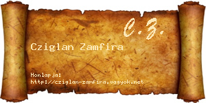 Cziglan Zamfira névjegykártya